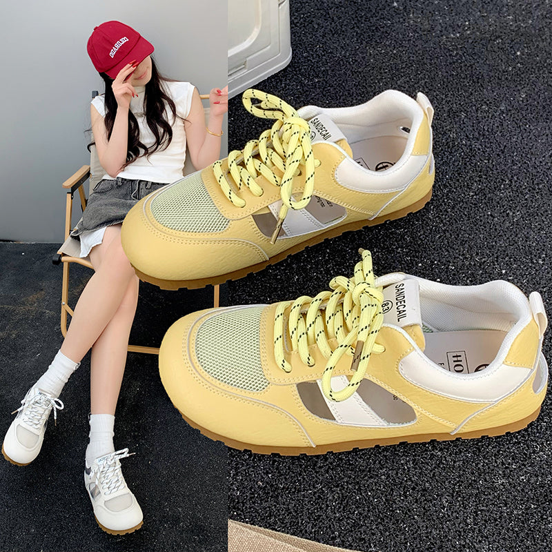 ♛𝔽𝕦𝕤𝕚𝕠𝕟 𝔽𝕠𝕔𝕦𝕤☢︎ꜰʟᴇxɪɴɢ-ꜱʜᴏᴇꜱ ♜ ✽𝟤𝟢𝟤𝟧✽ 春夏新款休閒百搭舒適透氣鏤空設計平底運動鞋 女款 (35-40號)x𝟫𝟥𝟩