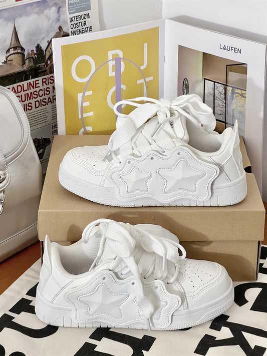 ♛𝔽𝕦𝕤𝕚𝕠𝕟 𝔽𝕠𝕔𝕦𝕤☢︎ꜰʟᴇxɪɴɢ-ꜱʜᴏᴇꜱ ♜ ✽𝟤𝟢𝟤𝟧✽ 春夏新款星星潮流厚底增高鞋 女款(35-40號) ꜰ𝟧𝟪𝟪