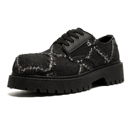 ♛𝔽𝕦𝕤𝕚𝕠𝕟 𝔽𝕠𝕔𝕦𝕤☢︎ᴄᴀꜱᴜᴀʟ ꜱɴᴇᴀᴋᴇʀ ♜✽2025✽朋克工匠復古圓頭增高厚底皮鞋 中性男女款 ʏᴢ𝟤𝟢