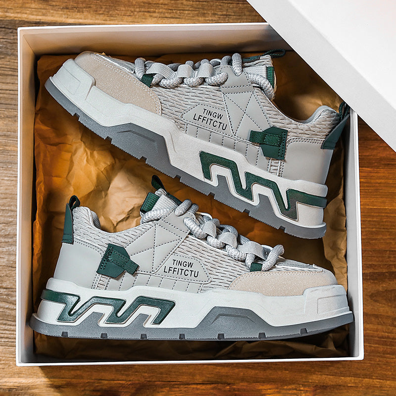 ♛𝔽𝕦𝕤𝕚𝕠𝕟 𝔽𝕠𝕔𝕦𝕤☢︎ᴄᴀꜱᴜᴀʟ ꜱɴᴇᴀᴋᴇʀ ♜ ✽𝟤𝟢𝟤𝟧✽秋冬新款運動支撐隱形增高籃球運動鞋 男女款 情侶款 LL-28