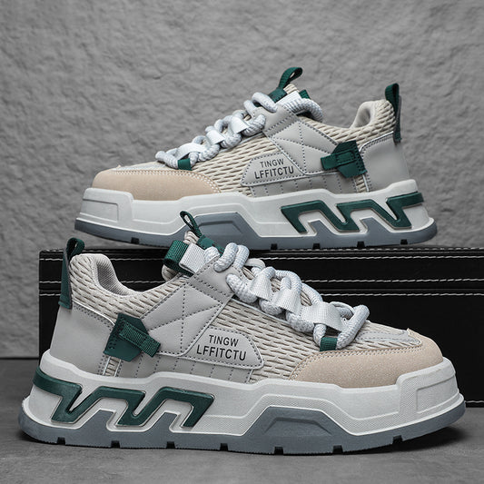 ♛𝔽𝕦𝕤𝕚𝕠𝕟 𝔽𝕠𝕔𝕦𝕤☢︎ᴄᴀꜱᴜᴀʟ ꜱɴᴇᴀᴋᴇʀ ♜ ✽𝟤𝟢𝟤𝟧✽秋冬新款運動支撐隱形增高籃球運動鞋 男女款 情侶款 LL-28