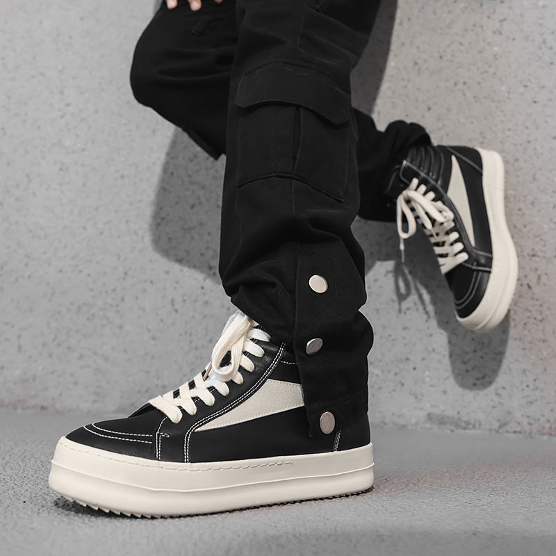 ♛𝔽𝕦𝕤𝕚𝕠𝕟 𝔽𝕠𝕔𝕦𝕤☢︎ᴄᴀꜱᴜᴀʟ ᴅʀᴇꜱꜱ ♜✽2026✽ 經典素面高筒厚底增高板鞋 男女款 情侶款 YX-52