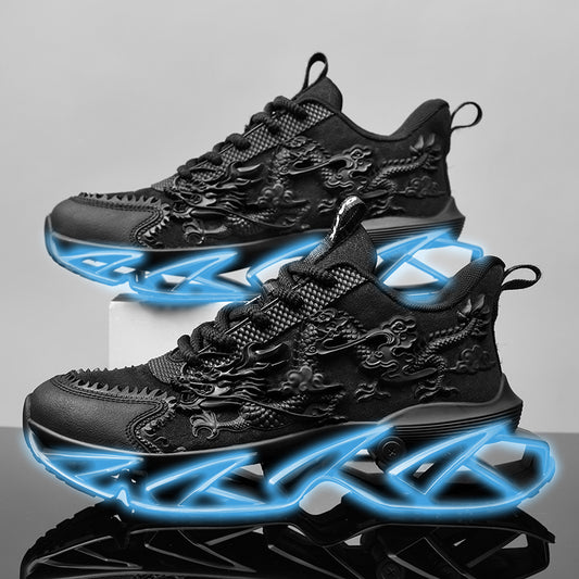 ♛𝔽𝕦𝕤𝕚𝕠𝕟 𝔽𝕠𝕔𝕦𝕤☢︎ᴄᴀꜱᴜᴀʟ ꜱɴᴇᴀᴋᴇʀ ♜ ✽𝟤𝟢𝟤𝟧✽春夏新款襪套透氣增高超彈力古風龍紋運動鞋 男女款 情侶款 CX23