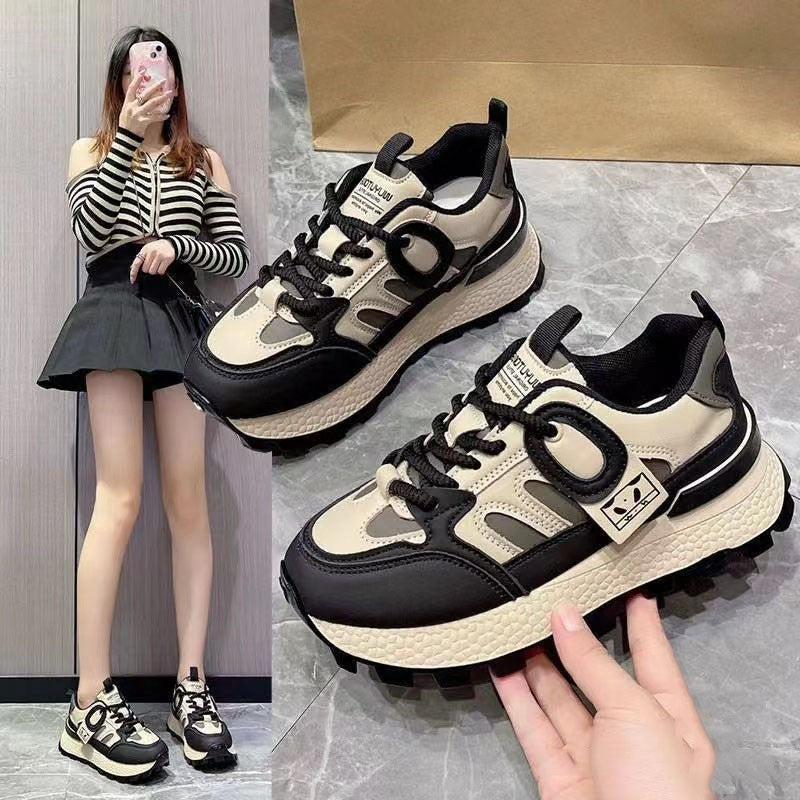 ♛𝔽𝕦𝕤𝕚𝕠𝕟 𝔽𝕠𝕔𝕦𝕤☢︎ꜰʟᴇxɪɴɢ-ꜱʜᴏᴇꜱ ♜✽𝟤𝟢𝟤𝟧✽ 夏季新款厚底M標休閒增高運動鞋 女款 (35-40號)D2