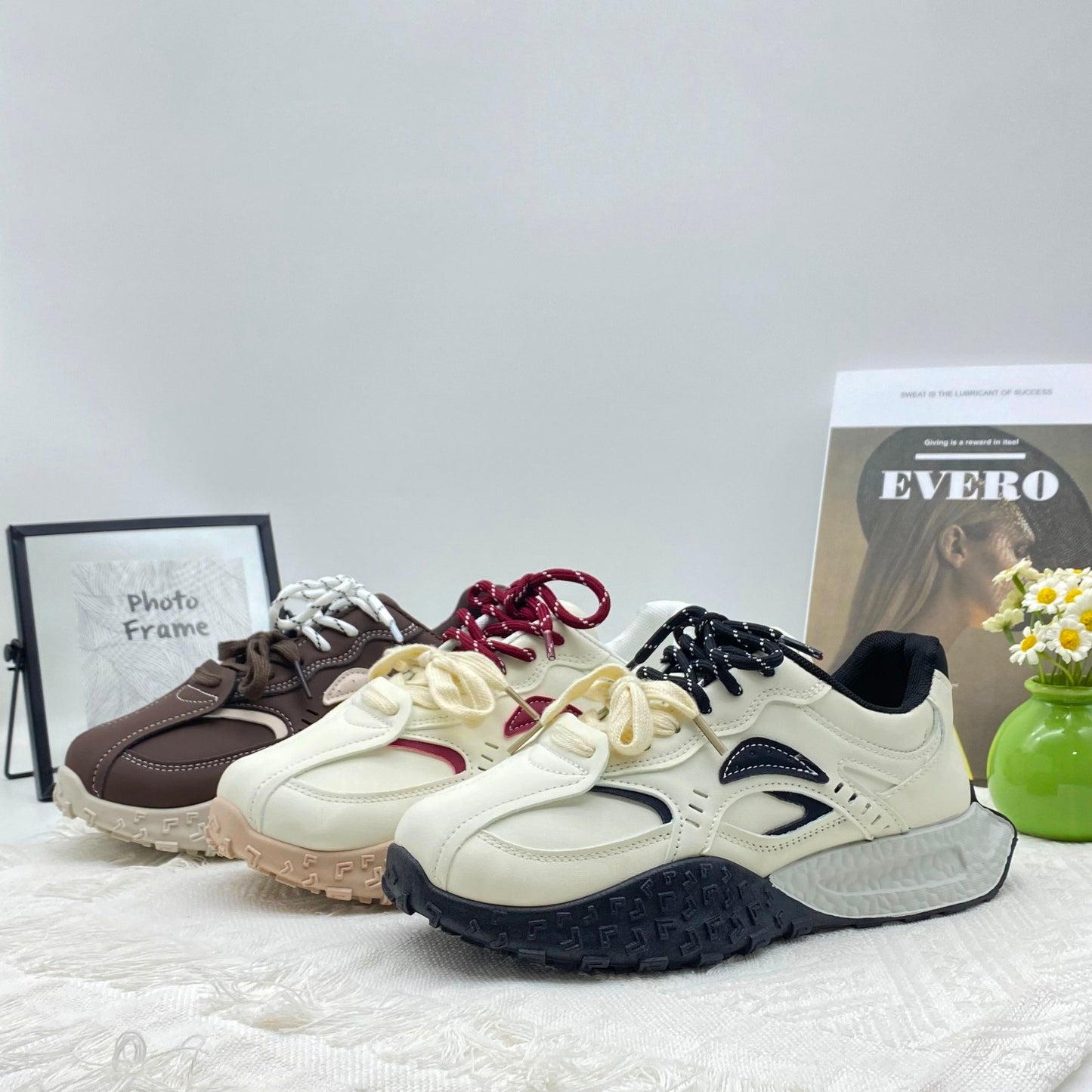 ♛𝔽𝕦𝕤𝕚𝕠𝕟 𝔽𝕠𝕔𝕦𝕤☢︎ꜰʟᴇxɪɴɢ-ꜱʜᴏᴇꜱ ♜✽𝟤𝟢𝟤𝟧✽ 夏季新款厚底支撐運動增高鞋 女款 (35-40號)BA10