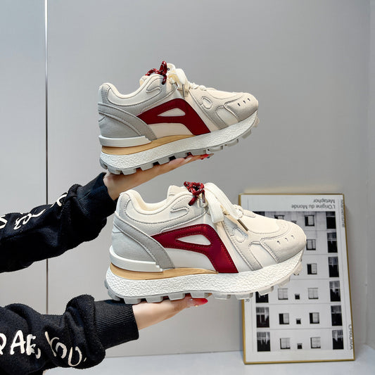 ♛𝔽𝕦𝕤𝕚𝕠𝕟 𝔽𝕠𝕔𝕦𝕤☢︎ꜰʟᴇxɪɴɢ-ꜱʜᴏᴇꜱ ♜✽𝟤𝟢𝟤𝟧✽ 夏季新款增高耐穿鞋底心運動鞋 女款 (35-40號)A08