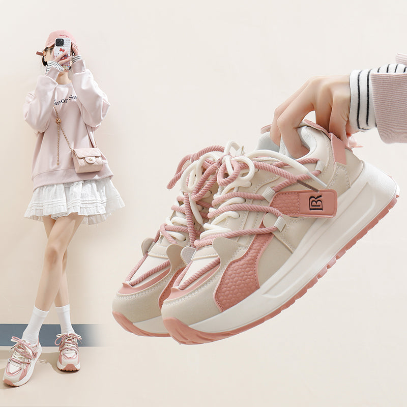 ♛𝔽𝕦𝕤𝕚𝕠𝕟 𝔽𝕠𝕔𝕦𝕤☢︎ꜰʟᴇxɪɴɢ-ꜱʜᴏᴇꜱ ♜ ✽𝟤𝟢𝟤𝟧✽ 春夏新款時尚潮流厚底增高運動鞋 女款(35-40號) JD-20