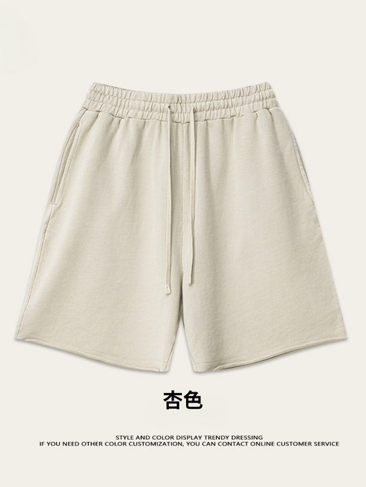 ♛𝔽𝕦𝕤𝕚𝕠𝕟 𝔽𝕠𝕔𝕦𝕤 ♛2025夏季美式街頭fog色系基礎款碧纹休閒捲邊五分褲K-93