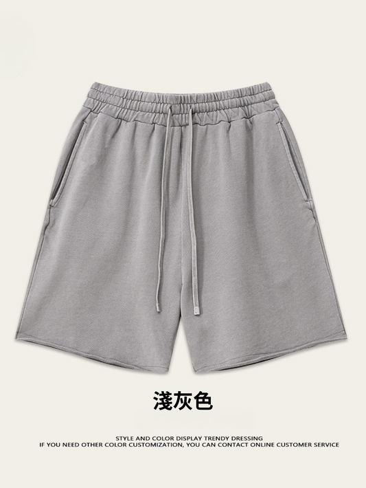 ♛𝔽𝕦𝕤𝕚𝕠𝕟 𝔽𝕠𝕔𝕦𝕤 ♛2025夏季美式街頭fog色系基礎款碧纹休閒捲邊五分褲K-93