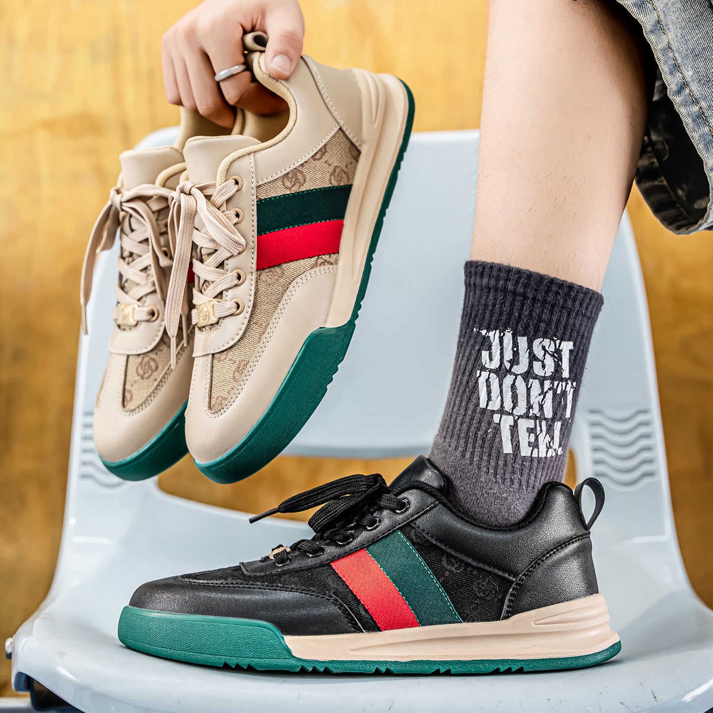 ♛𝔽𝕦𝕤𝕚𝕠𝕟 𝔽𝕠𝕔𝕦𝕤☢︎ᴄᴀꜱᴜᴀʟ ꜱɴᴇᴀᴋᴇʀ ♜✽𝟤𝟢𝟤𝟧✽春夏新復古低筒經典配色運動鞋 男女款 C087