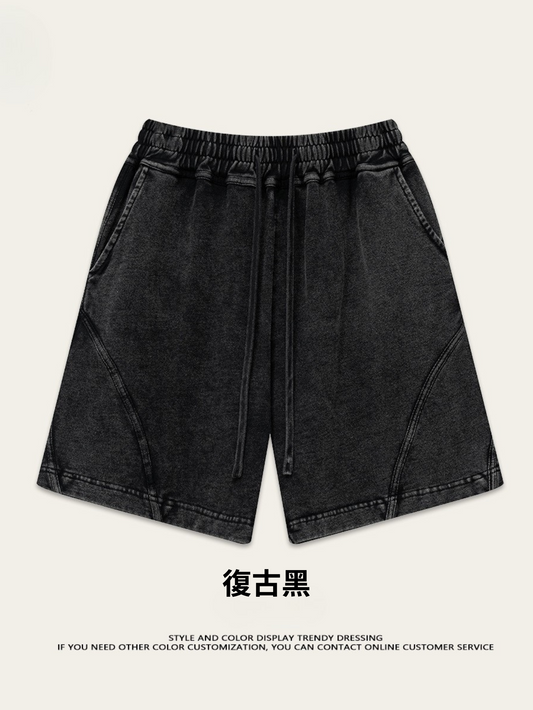 ♛𝔽𝕦𝕤𝕚𝕠𝕟 𝔽𝕠𝕔𝕦𝕤 ♛2025夏季薄款織帶直筒休閒寬鬆短褲 K-70