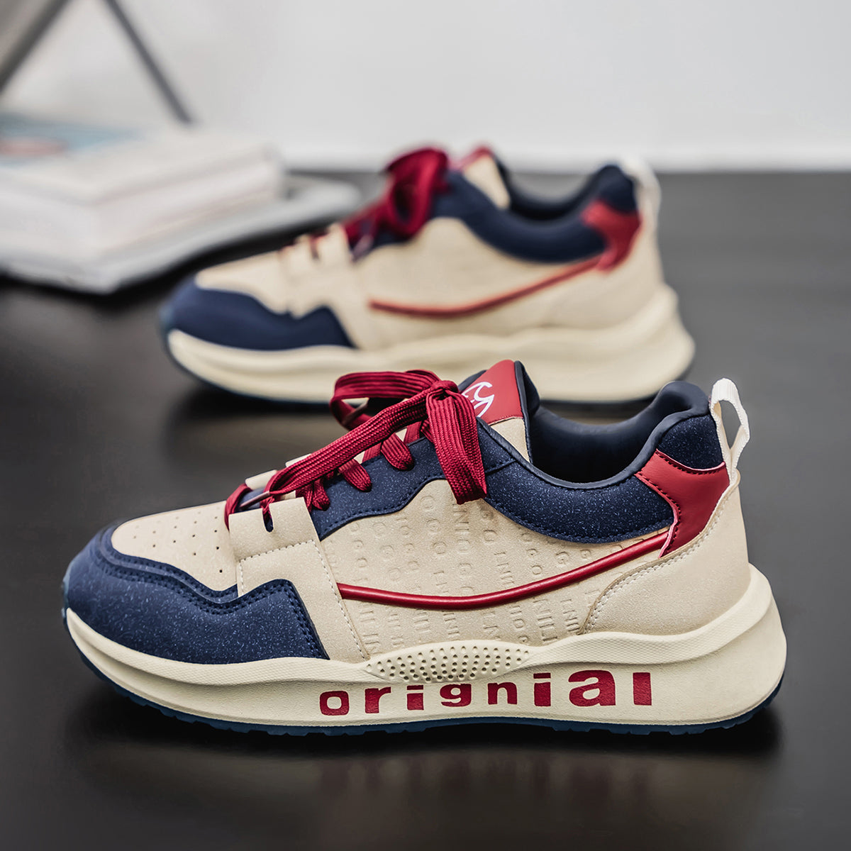 ♛𝔽𝕦𝕤𝕚𝕠𝕟 𝔽𝕠𝕔𝕦𝕤☢︎ᴄᴀꜱᴜᴀʟ ꜱɴᴇᴀᴋᴇʀ ♜ ✽𝟤𝟢𝟤𝟧✽原始飛鏢雙拼色休閒運動增高鞋 男女款 x𝟪𝟪𝟪