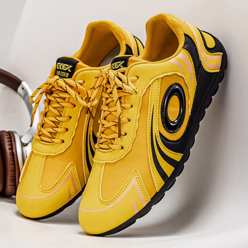 ♛𝔽𝕦𝕤𝕚𝕠𝕟 𝔽𝕠𝕔𝕦𝕤☢︎ᴄᴀꜱᴜᴀʟ ꜱɴᴇᴀᴋᴇʀ ♜ ✽𝟤𝟢𝟤𝟧✽秋冬新款運動旋渦烙印平底賽車運動鞋 男女款 情侶款 大🦶款 (39-46號) M27