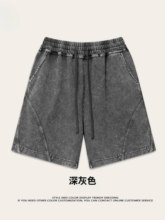 ♛𝔽𝕦𝕤𝕚𝕠𝕟 𝔽𝕠𝕔𝕦𝕤 ♛2025夏季薄款織帶直筒休閒寬鬆短褲 K-70