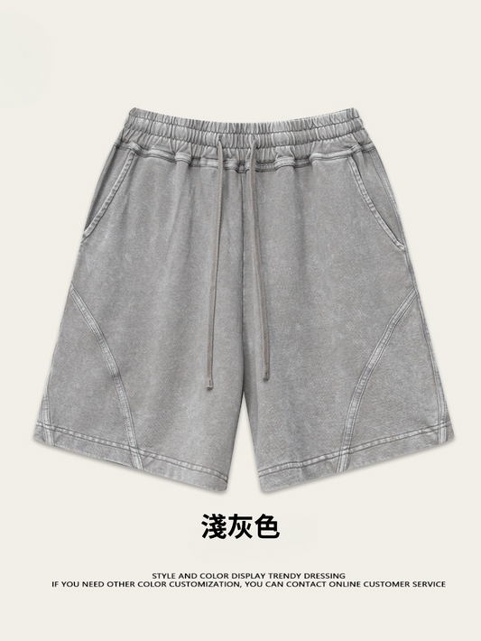 ♛𝔽𝕦𝕤𝕚𝕠𝕟 𝔽𝕠𝕔𝕦𝕤 ♛2025夏季薄款織帶直筒休閒寬鬆短褲 K-70