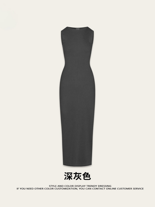 Fierce & Fitted 夏季辣妹必備無袖連身包臀長裙N-2 深灰色