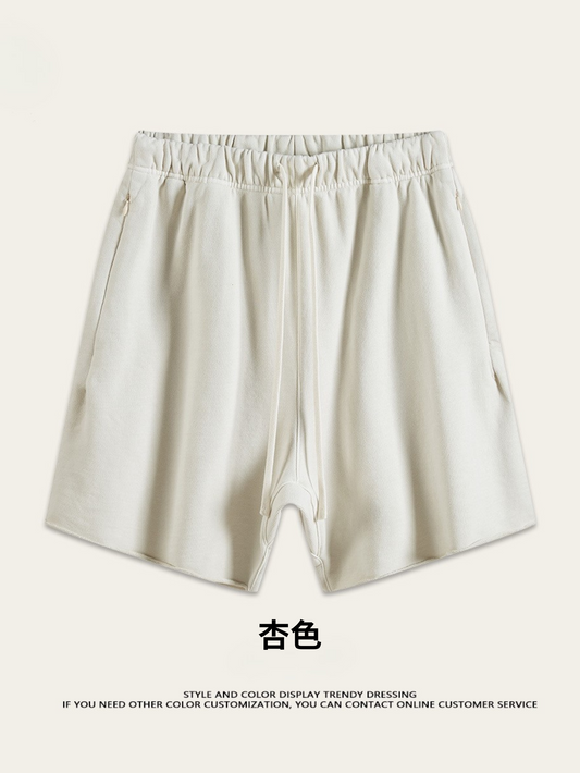 ♛𝔽𝕦𝕤𝕚𝕠𝕟 𝔽𝕠𝕔𝕦𝕤 ♛夏季復古重磅水洗休閒運動五分褲 S-01