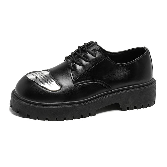 ♛𝔽𝕦𝕤𝕚𝕠𝕟 𝔽𝕠𝕔𝕦𝕤☢︎ᴄᴀꜱᴜᴀʟ ᴅʀᴇꜱꜱ ♜✽2025✽新款圓頭增高厚底皮鞋 中性男女款 ʏᴢ𝟢𝟧