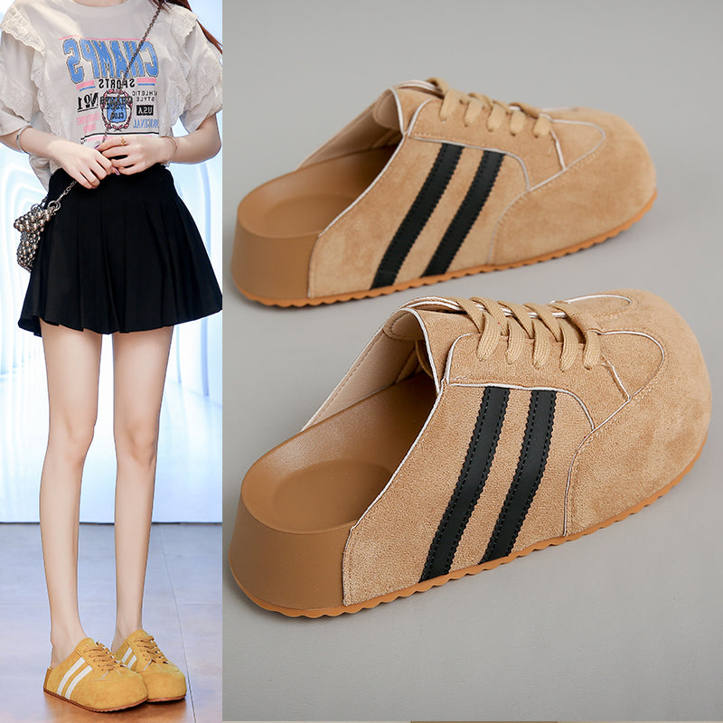 ♛𝔽𝕦𝕤𝕚𝕠𝕟 𝔽𝕠𝕔𝕦𝕤☢︎ꜰʟᴇxɪɴɢ-ꜱʜᴏᴇꜱ ♜✽𝟤𝟢𝟤𝟧✽ 春夏新款百搭板鞋頭型超透氣隱行增高3cm拖鞋 女款 (35-40號)x𝟤𝟪𝟪