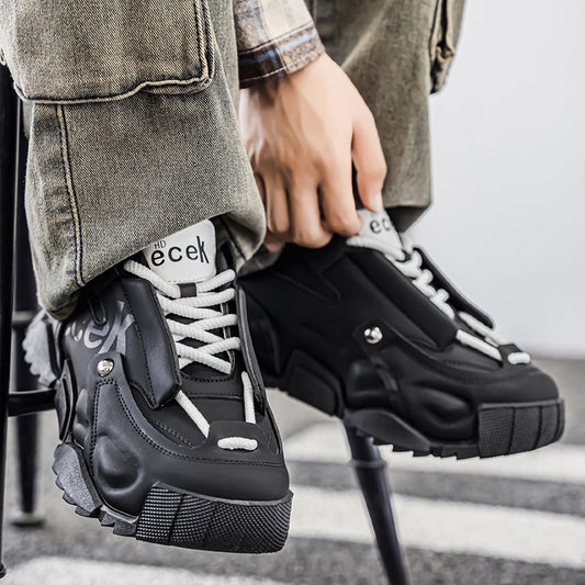 ♛𝔽𝕦𝕤𝕚𝕠𝕟 𝔽𝕠𝕔𝕦𝕤☢︎ᴄᴀꜱᴜᴀʟ ꜱɴᴇᴀᴋᴇʀ ♜ ✽𝟤𝟢𝟤𝟧✽秋冬新款運動氣囊包覆隱形增高運動鞋 男女款 情侶款 XS-05