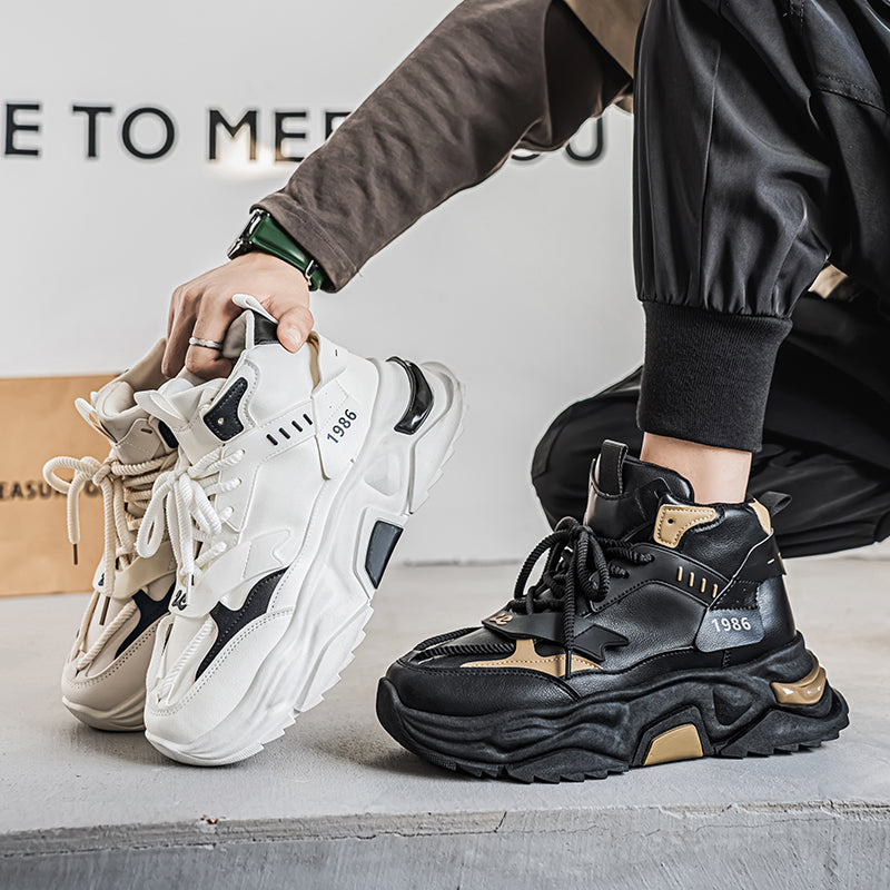 ♛𝔽𝕦𝕤𝕚𝕠𝕟 𝔽𝕠𝕔𝕦𝕤☢︎ᴄᴀꜱᴜᴀʟ ꜱɴᴇᴀᴋᴇʀ ♜ ✽𝟤𝟢𝟤𝟧✽ 美式未來先鋒高筒增高厚底運動鞋 男女中性款 ᴍᴛ𝟥𝟨