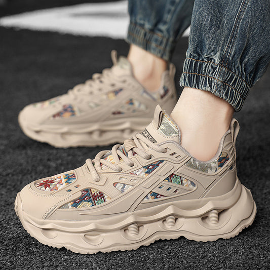 ♛𝔽𝕦𝕤𝕚𝕠𝕟 𝔽𝕠𝕔𝕦𝕤☢︎ᴄᴀꜱᴜᴀʟ ꜱɴᴇᴀᴋᴇʀ ♜ ✽𝟤𝟢𝟤𝟧✽春夏新款透氣增高機能民族風運動鞋 男女款 情侶款 Q31