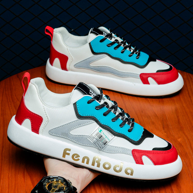 ♛𝔽𝕦𝕤𝕚𝕠𝕟 𝔽𝕠𝕔𝕦𝕤☢︎ᴄᴀꜱᴜᴀʟ ꜱɴᴇᴀᴋᴇʀ ♜✽𝟤𝟢𝟤𝟧✽春夏拼色塗鴉系列休閒運動鞋 中性男女款 x𝟢𝟣𝟫