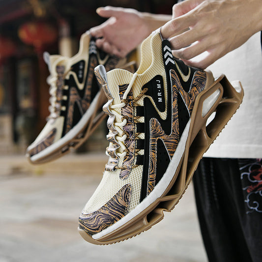 ♛𝔽𝕦𝕤𝕚𝕠𝕟 𝔽𝕠𝕔𝕦𝕤☢︎ᴄᴀꜱᴜᴀʟ ꜱɴᴇᴀᴋᴇʀ ♜ ✽𝟤𝟢𝟤𝟧✽春夏新款襪套透氣增高超彈力水墨風運動鞋 男女款 情侶款 CX37