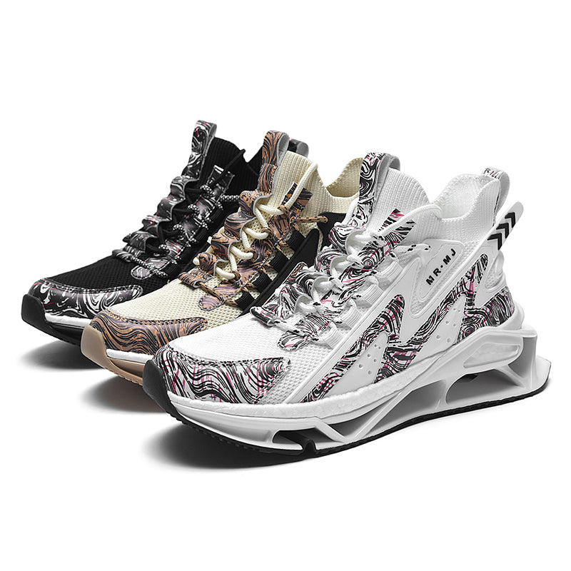 ♛𝔽𝕦𝕤𝕚𝕠𝕟 𝔽𝕠𝕔𝕦𝕤☢︎ᴄᴀꜱᴜᴀʟ ꜱɴᴇᴀᴋᴇʀ ♜ ✽𝟤𝟢𝟤𝟧✽春夏新款襪套透氣增高超彈力水墨風運動鞋 男女款 情侶款 CX37