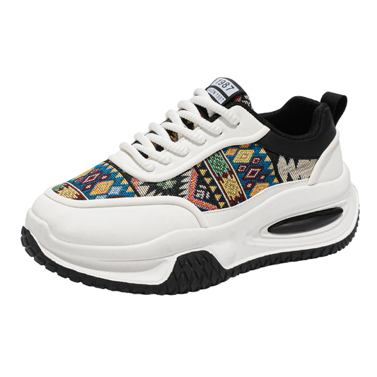 ♛𝔽𝕦𝕤𝕚𝕠𝕟 𝔽𝕠𝕔𝕦𝕤☢︎ᴄᴀꜱᴜᴀʟ ꜱɴᴇᴀᴋᴇʀ ♜✽𝟤𝟢𝟤𝟧✽ 春夏新款隱形增高民族圖騰風老爹鞋運動鞋 男女款 大🦶款 (39-48號)xf686