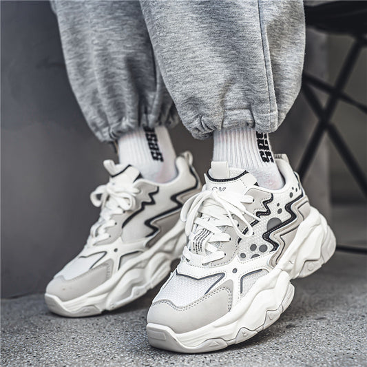 ♛𝔽𝕦𝕤𝕚𝕠𝕟 𝔽𝕠𝕔𝕦𝕤☢︎ᴄᴀꜱᴜᴀʟ ꜱɴᴇᴀᴋᴇʀ ♜ ✽𝟤𝟢𝟤𝟧✽春夏新款經典配色耐穿透氣厚底運動鞋 男女款 大🦶款 (39-45號) Fs82