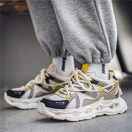 ♛𝔽𝕦𝕤𝕚𝕠𝕟 𝔽𝕠𝕔𝕦𝕤☢︎ᴄᴀꜱᴜᴀʟ ꜱɴᴇᴀᴋᴇʀ ♜ ✽𝟤𝟢𝟤𝟧✽春夏新款透氣增高機能科幻運動鞋 男女款 情侶款 Q96