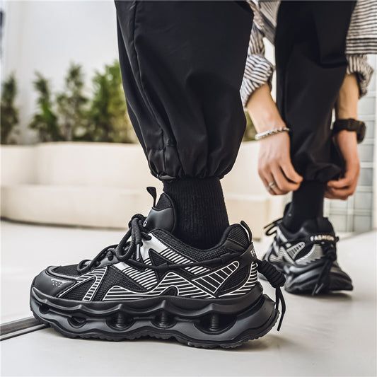 ♛𝔽𝕦𝕤𝕚𝕠𝕟 𝔽𝕠𝕔𝕦𝕤☢︎ᴄᴀꜱᴜᴀʟ ꜱɴᴇᴀᴋᴇʀ ♜ ✽𝟤𝟢𝟤𝟧✽春夏新款透氣增高機能科幻運動鞋 男女款 情侶款 Q96