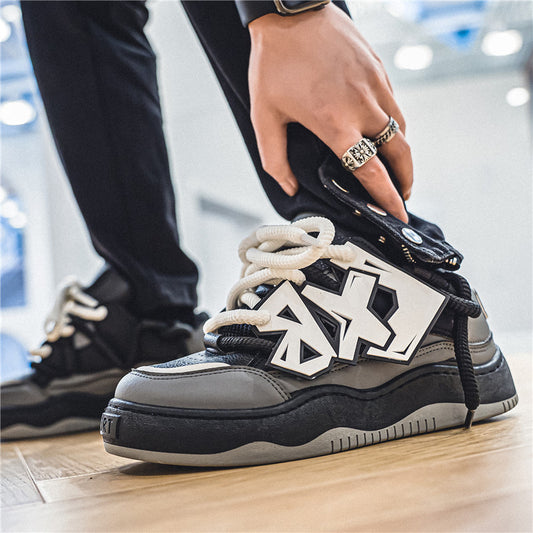 ♛𝔽𝕦𝕤𝕚𝕠𝕟 𝔽𝕠𝕔𝕦𝕤☢︎ꜱᴋᴀᴛᴇ ꜱʜᴏᴇꜱ ♜✽𝟤𝟢𝟤𝟧✽ 春夏新款經典嘻哈大膽前衛板鞋 男女款 大🦶款 (39-45號) C02