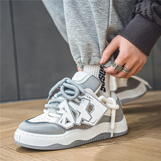 ♛𝔽𝕦𝕤𝕚𝕠𝕟 𝔽𝕠𝕔𝕦𝕤☢︎ꜱᴋᴀᴛᴇ ꜱʜᴏᴇꜱ ♜✽𝟤𝟢𝟤𝟧✽ 春夏新款經典嘻哈大膽前衛板鞋 男女款 大🦶款 (39-45號) C02