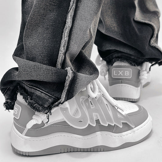 ♛𝔽𝕦𝕤𝕚𝕠𝕟 𝔽𝕠𝕔𝕦𝕤☢︎ᴄᴀꜱᴜᴀʟ ꜱɴᴇᴀᴋᴇʀ ♜ ✽𝟤𝟢𝟤𝟧✽春夏新款前衛夜光焦點運動鞋 男女款 大🦶款 (39-45號) CL01