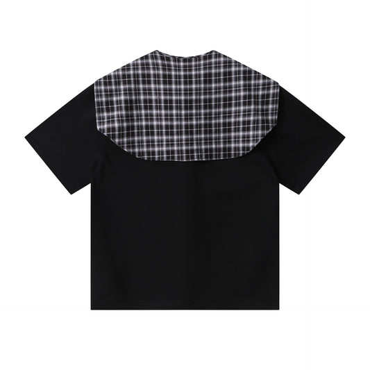 𝕃oose 𝔽it ☞𝟤𝟢𝟤𝟧 ☜美式復古披肩假兩件T袖上衣Z-9