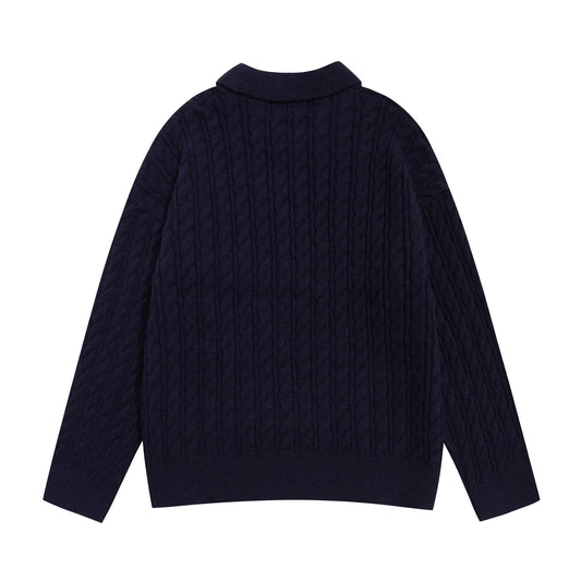 ⓀⓃⒾⓉ𒉽2025秋冬美式復古字母刺繡慵懶針織 K-08