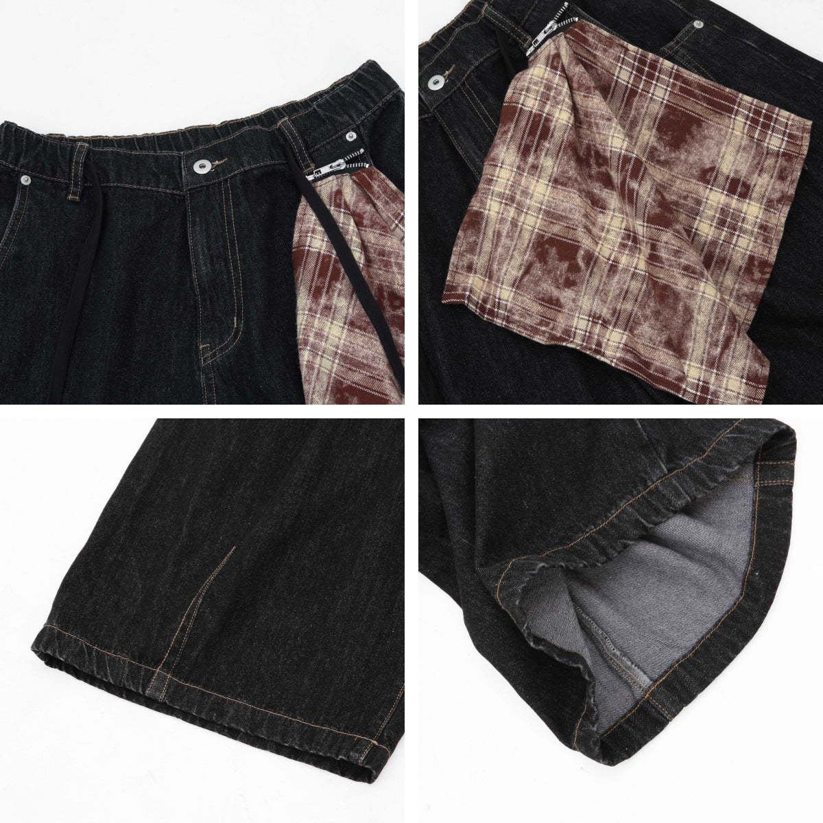 𖥟𝕽𝖊𝖑𝖆𝖝𝖊𝖉 𝖋𝖎𝖙 ☞美式復古寬鬆牛仔七分褲V-96