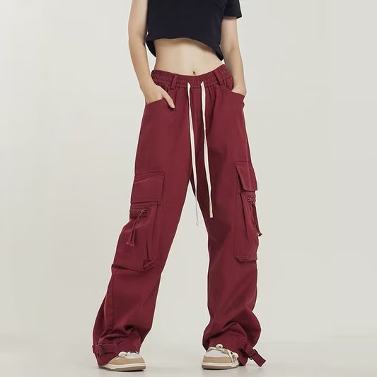 𖥟 𝔽𝕦𝕤𝕚𝕠𝕟 𝔽𝕠𝕔𝕦𝕤 ▓ 𝖜𝖔𝖗𝖐 𝖈𝖑𝖔𝖙𝖍𝖊𝖘 𖢘工裝褲男女夏季新款高街ins潮牌寬鬆多口袋休閒褲時尚痞帥直筒褲 D-13