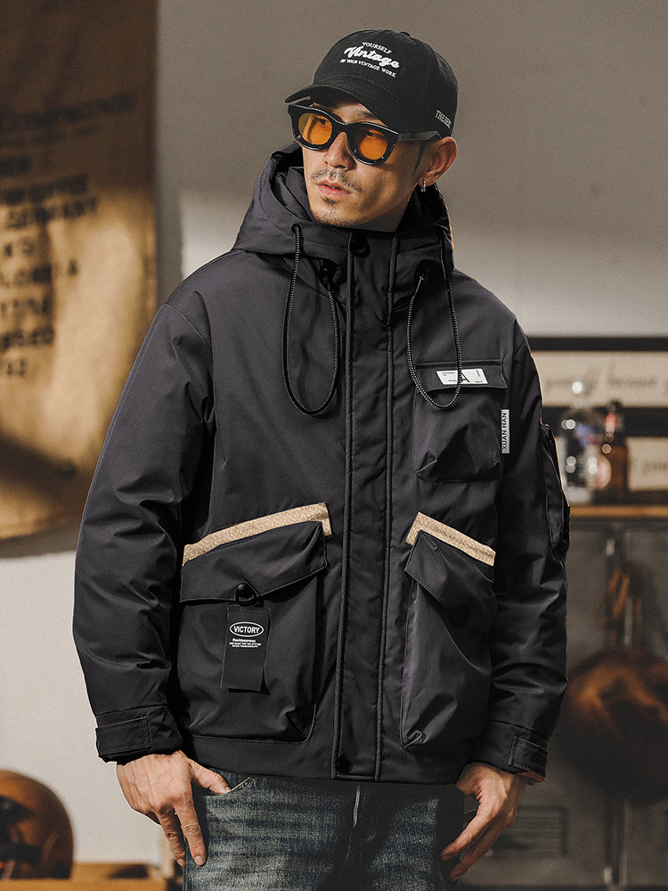 snɔoɟ uoı̣snɟ - 美式工裝機能羽绒服冬季加厚連帽戶外獵装硬核多口袋夾克外套 FG-361