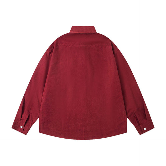 𝔼mbro 𝕊hirt𒉽2025秋冬領帶系列刺繡小花寬鬆襯衫M-369-1