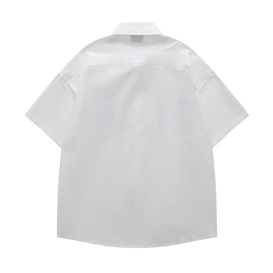 𝔼mbro 𝕊hirt𒉽美式復古花卉刺繡休閒寬鬆襯衫YD-2