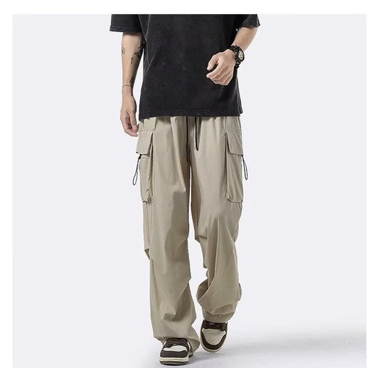 𖥟 𝔽𝕦𝕤𝕚𝕠𝕟 𝔽𝕠𝕔𝕦𝕤 ▓ 𝖜𝖔𝖗𝖐 𝖈𝖑𝖔𝖙𝖍𝖊𝖘 𖢘美式機能傘兵工装褲夏季新款ins潮牌男女同款寬鬆抽繩休閒褲 D-22