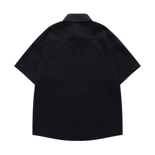 𝔼mbro 𝕊hirt𒉽日式復古花卉刺繡華夫格百搭寬鬆襯衫 Y30