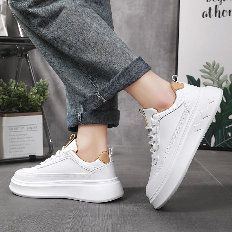 ♛𝔽𝕦𝕤𝕚𝕠𝕟 𝔽𝕠𝕔𝕦𝕤☢︎ꜱᴋᴀᴛᴇ ꜱʜᴏᴇꜱ ♜✽𝟤𝟢𝟤𝟧✽ 春夏新款ins奶油風小白增高厚底鞋 中性男女款 xꜰ𝟩𝟩𝟩