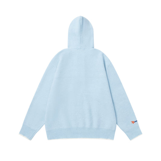 ⓀⓃⒾⓉ𒉽2025秋冬美式復古小馬刺繡連帽針織 K- 07