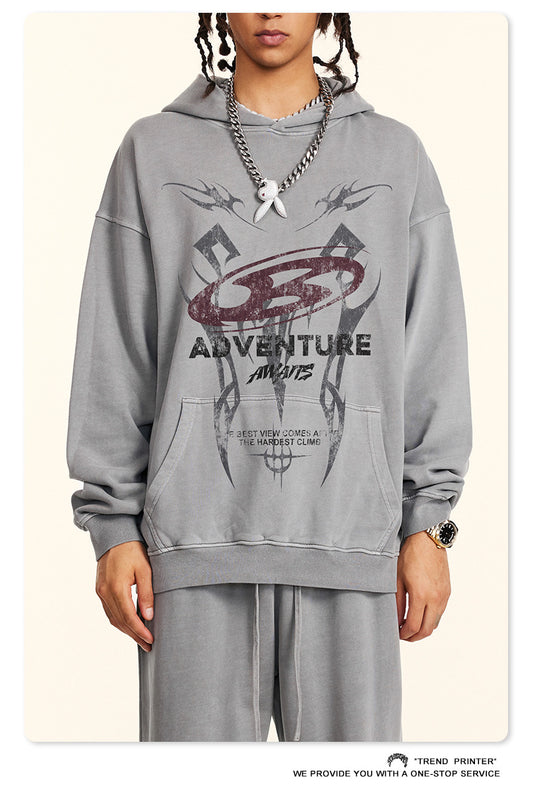 ♛𝔽𝕦𝕤𝕚𝕠𝕟 𝔽𝕠𝕔𝕦𝕤 ♛2025秋冬高磅復古水洗印花帽T B-88