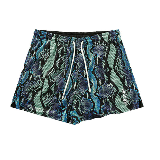 🔆𝔽𝕦𝕤𝕚𝕠𝕟 ☀ 𝔽𝕠𝕔𝕦𝕤 🔆美式YOUNG蟒纹健身短褲男款夏季網眼速乾户外運動跑步訓練沙灘短褲