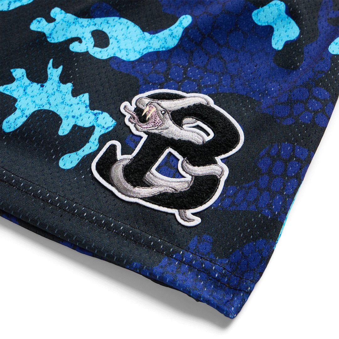 🔆𝔽𝕦𝕤𝕚𝕠𝕟 ☀ 𝔽𝕠𝕔𝕦𝕤 🔆 美式潮牌BKTSQD蟒纹風網眼短褲休閒運動四分寬松大碼速乾籃球短褲